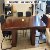 D19 - Boardroom table 8 x seater size 2.7 x 1.2 @ R7500